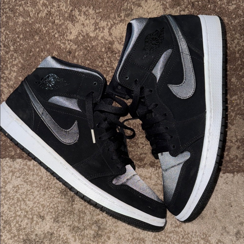 Black and Gray High-Top Sneakers